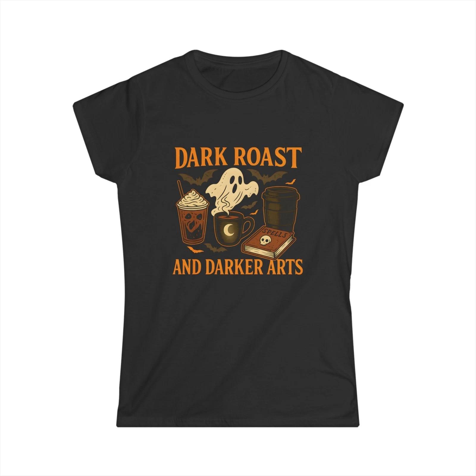 Women s Dark Roast Tshirt, Coffee Lover Shirt, Halloween Dark Arts Apparel M