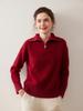 Women's Cashmere Lapel Knitwear: Autumn/Winter Half-Zip Loose Pullover, Versatile Lazy Style Top.