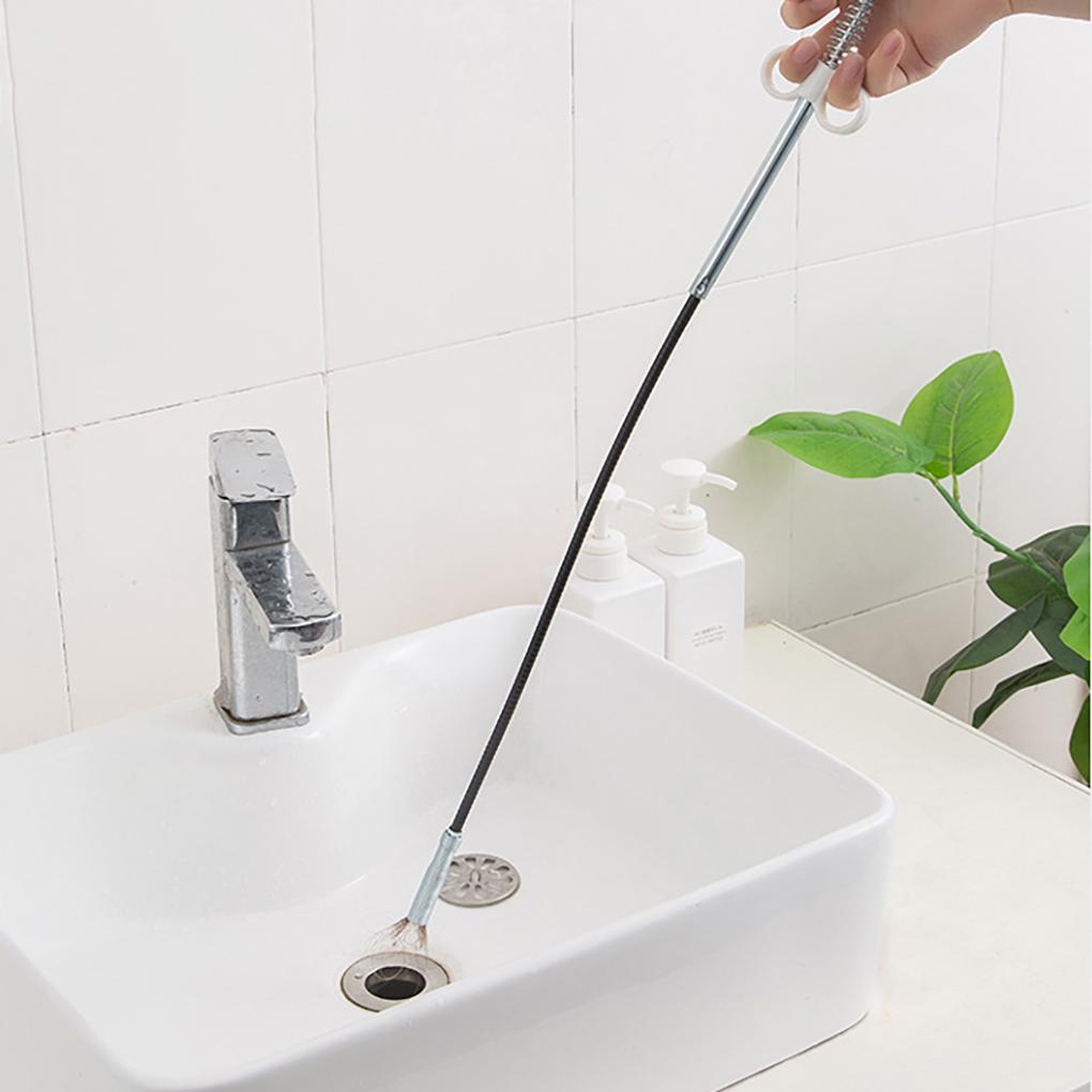 Drain Sewer Dredge Spiral Drain Clog Remover 1.6m Spring Pipe Dredging Tool with Grapnel for Kitchen