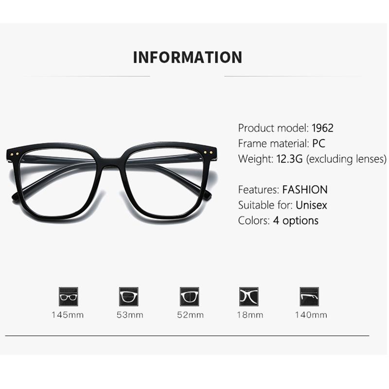 Anti-blue Light Irregular Color Changing Myopia Glasses With Retro Flat Bridge Frame 1962