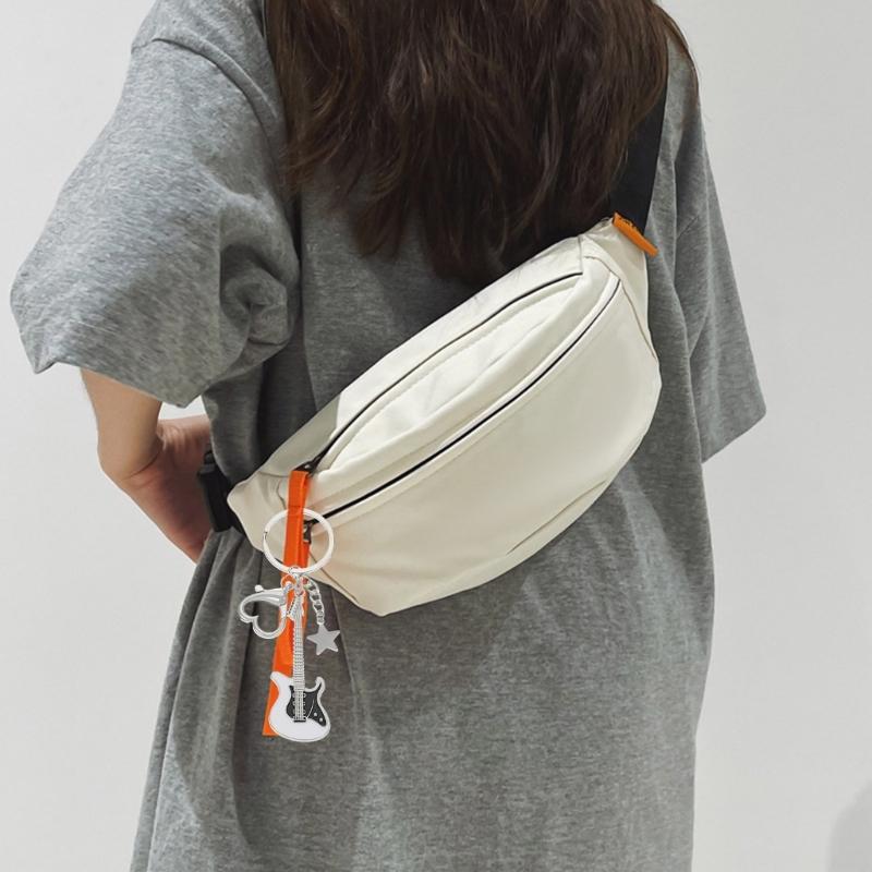 Y2K Guitar Keychain Heart Star Pendant Keyring Accessories Gift for Women Bag