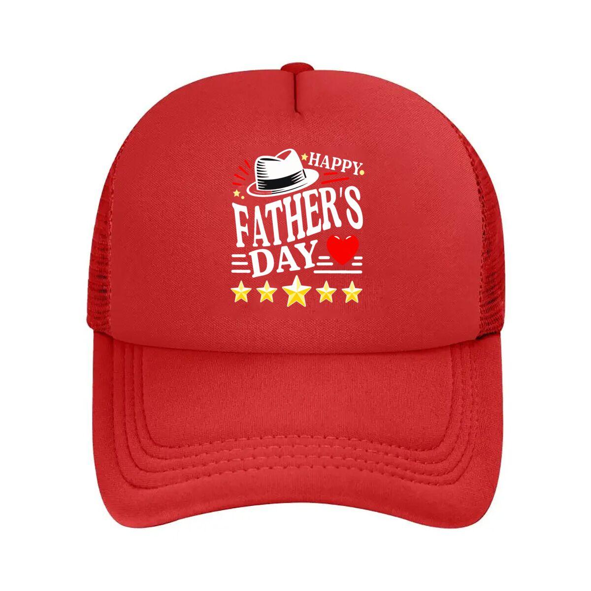 Happy Fathers Day Graphic  Mesh Baseball Cap Hip Hop Adjustable