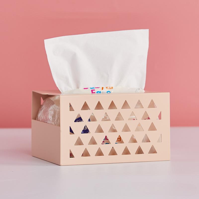 Kitchen Tissue Boxes Home Iron Multifunctional Office Crafts Seat Type Toilet Paper Storage Case Bedroom Metal Tissue Dispenser