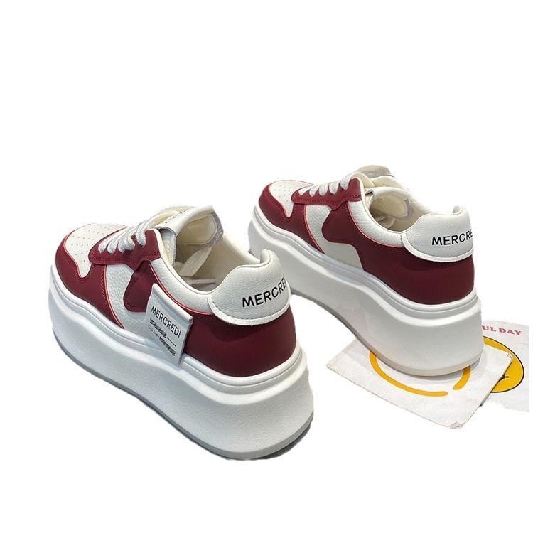 Small Muffin Thick-soled Little White Shoes, Color Matching Increases, New 2025 Board Shoes, Spring Versatile Casual Single Shoes