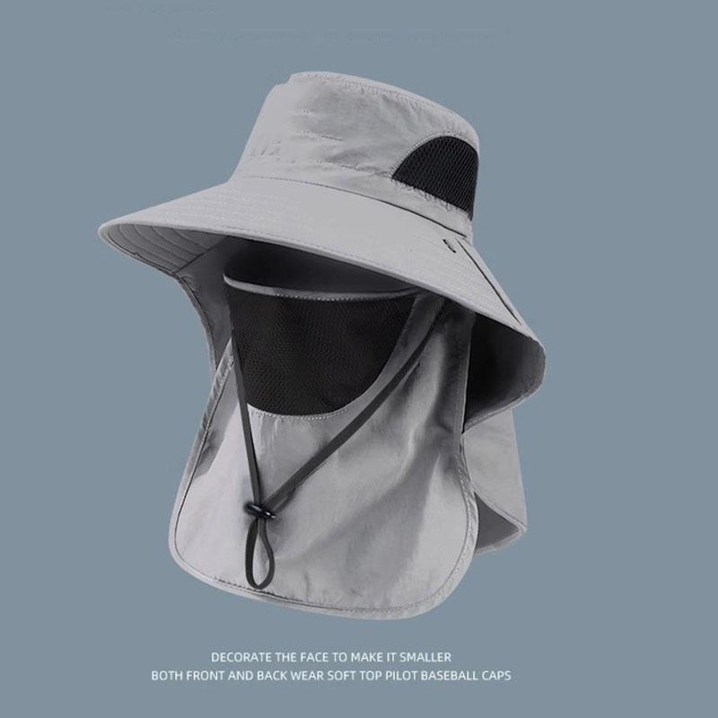 

Uv Outdoor Fishing Cap Hiking Camping Visor Bucket Hat Summer Sun Hats Fisherman Hat Protection Neck One Size