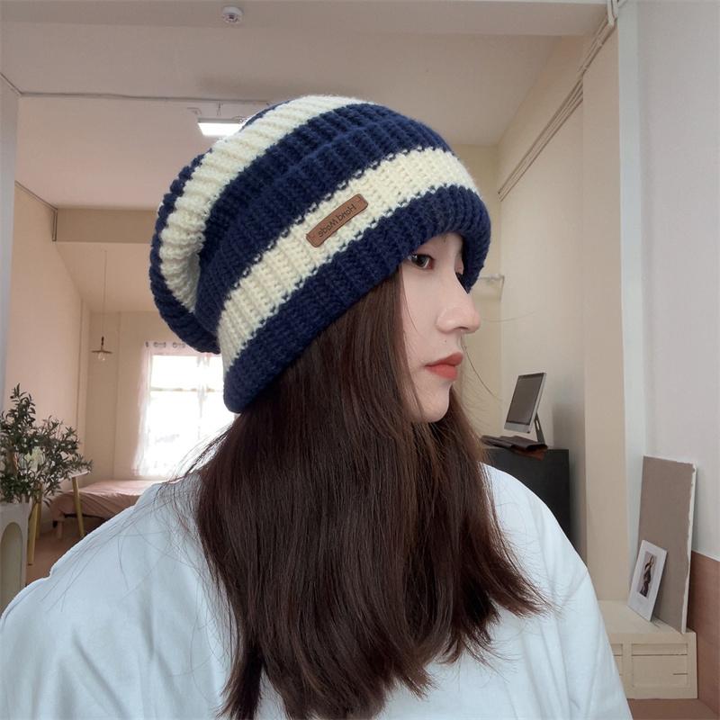 Knit Beanie Hat Women Men Elastic Winter Warm Brimless Hat Outdoor Coldproof Skullcap Bonnet