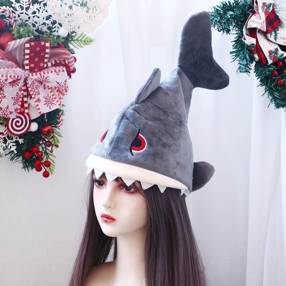 Hats Headwear Game Event Dress Up Animal Hat Plush Shark Cap Performance Hat Cosplay Shark Hat
