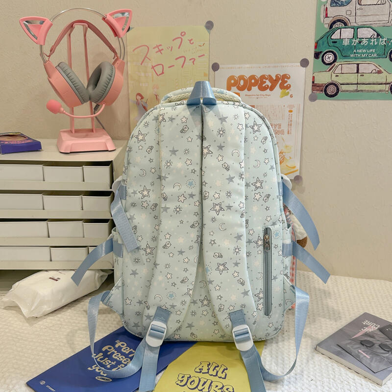 Schoolbag Women's Star Backpack Junior High School Student Lightweight Backpack