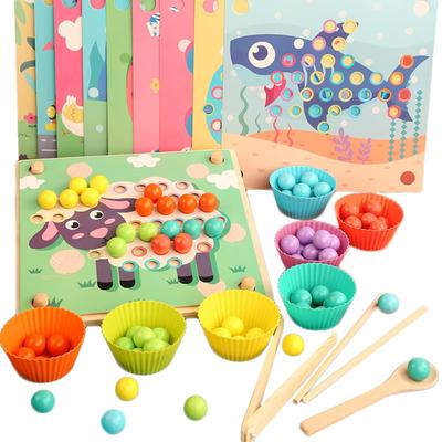 Brinquedo educacional Montessori, contas coloridas de madeira, brinquedo com armazenamento multifuncional para ponta dos dedos, número, brinquedo Bajoy para melhorar o pensamento, presente de Natal