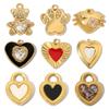 Pack of 3 Fashionable Jewelry Charm with French Crystals Bears Paws Designs and Love Heart Necklace Pendant Accessory