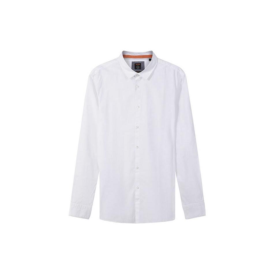 HUGO BOSS Shirts Men's White Lapel Moderate Shirt 50467251-100