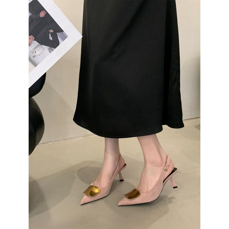 In the spring and autumn of 2025, the new fashionable and versatile bag head high-heeled shoes for women with thin heels have a beautiful temperament.
