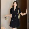2026 Autumn Retro British & French Inspired Slimming Waist-Cinch Suit Dress for Women