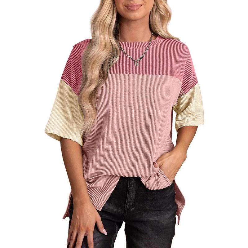 2025 Women's Versatile Round Neck Shirt - Stylish Three-Color Casual Top