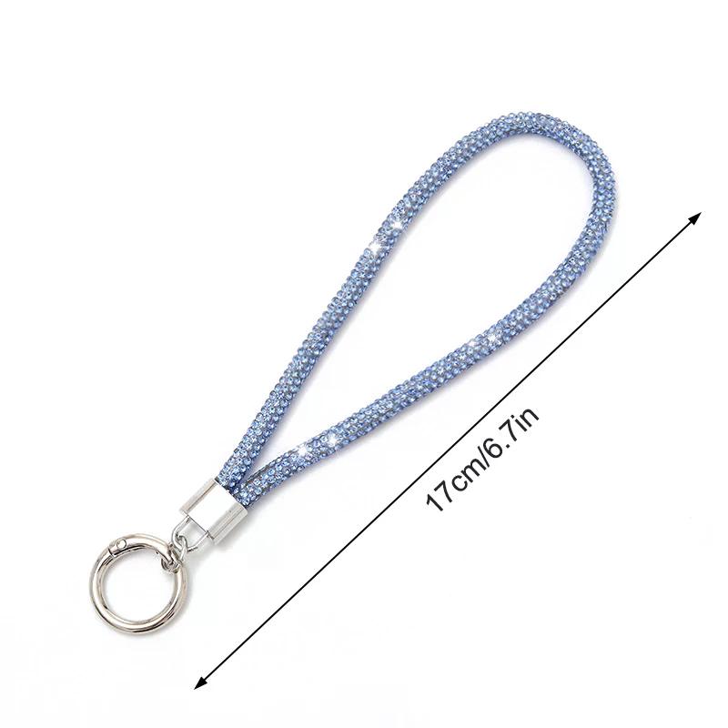 Luxuriöse Handy-Kristall-Handschlaufe Glitzer Strass Handy-Lanyard Schlüsselanhänger Hängendes Anti-Verlust-Seil