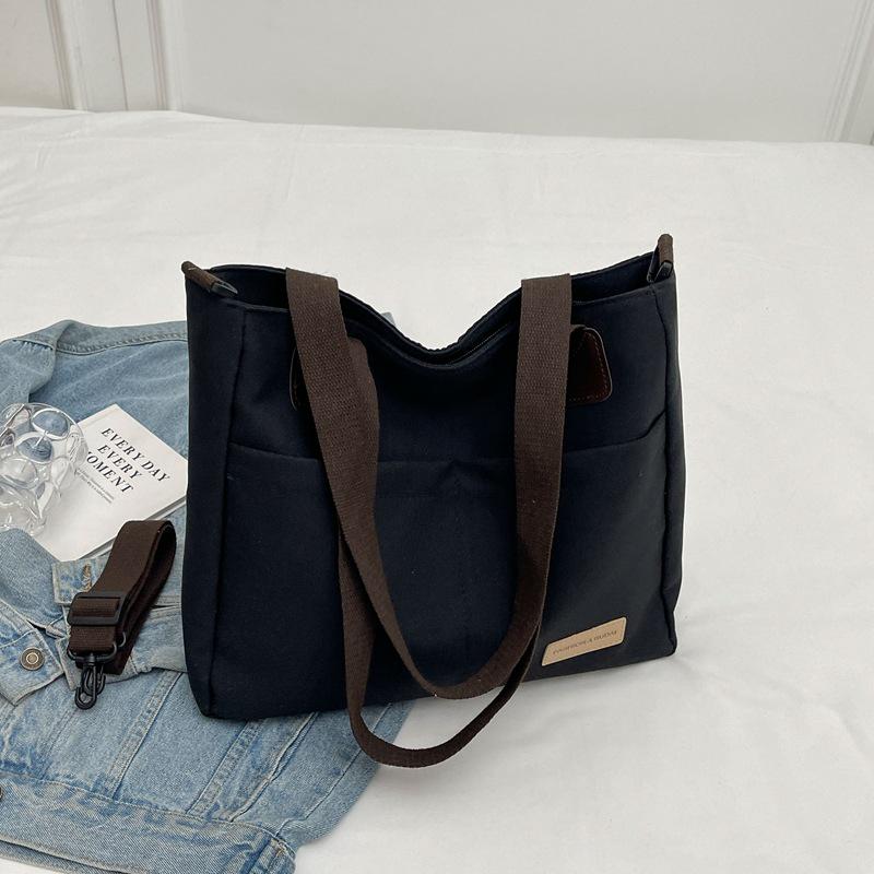 

Women s Large Capacity Canvas Tote Bag - 2025 Summer Crossbody for Students & Commuting чорний