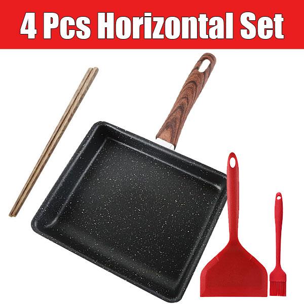 Japanese Omelette Pan Nonstick Tamagoyaki Egg Pan Cast Iron Square Small Kitchen Frying Pan Omelets Steak Camping Cooking Pan