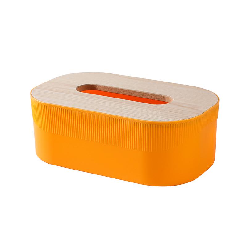 Plastic Tissue Box With Wooden Cover Nordic Simplicity Style Desktop Napkin Box Living Room Bathroom Toilet Square Tissue Box