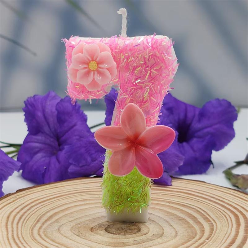 Creative Design Birthday Cake Frangipani Digital Candle Independent Packaging Party Decoration Handmade DIY Candle
