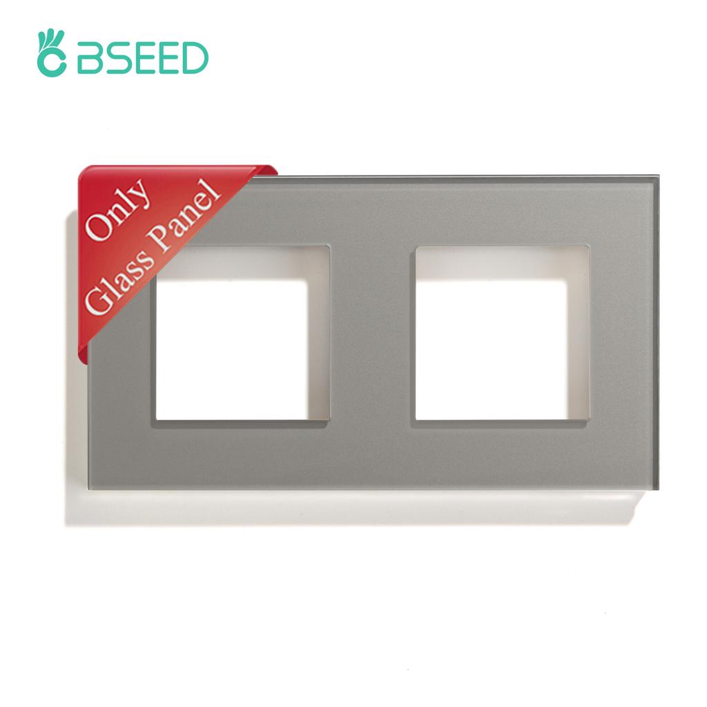 Bseed EU UK Russia Standard Pearl Crystal Glass Frame White Black Glod Grey Wall Socket DIY Part Home Improvement Decoration