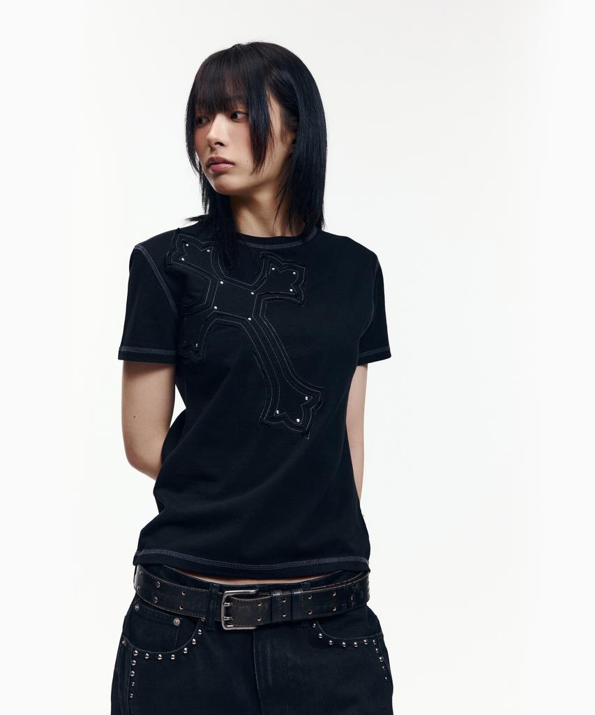 AAKAM Big Patch Cros2 Half Top (Black)