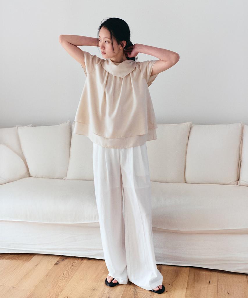 TOWAV Yen Flare Blouse_Beige