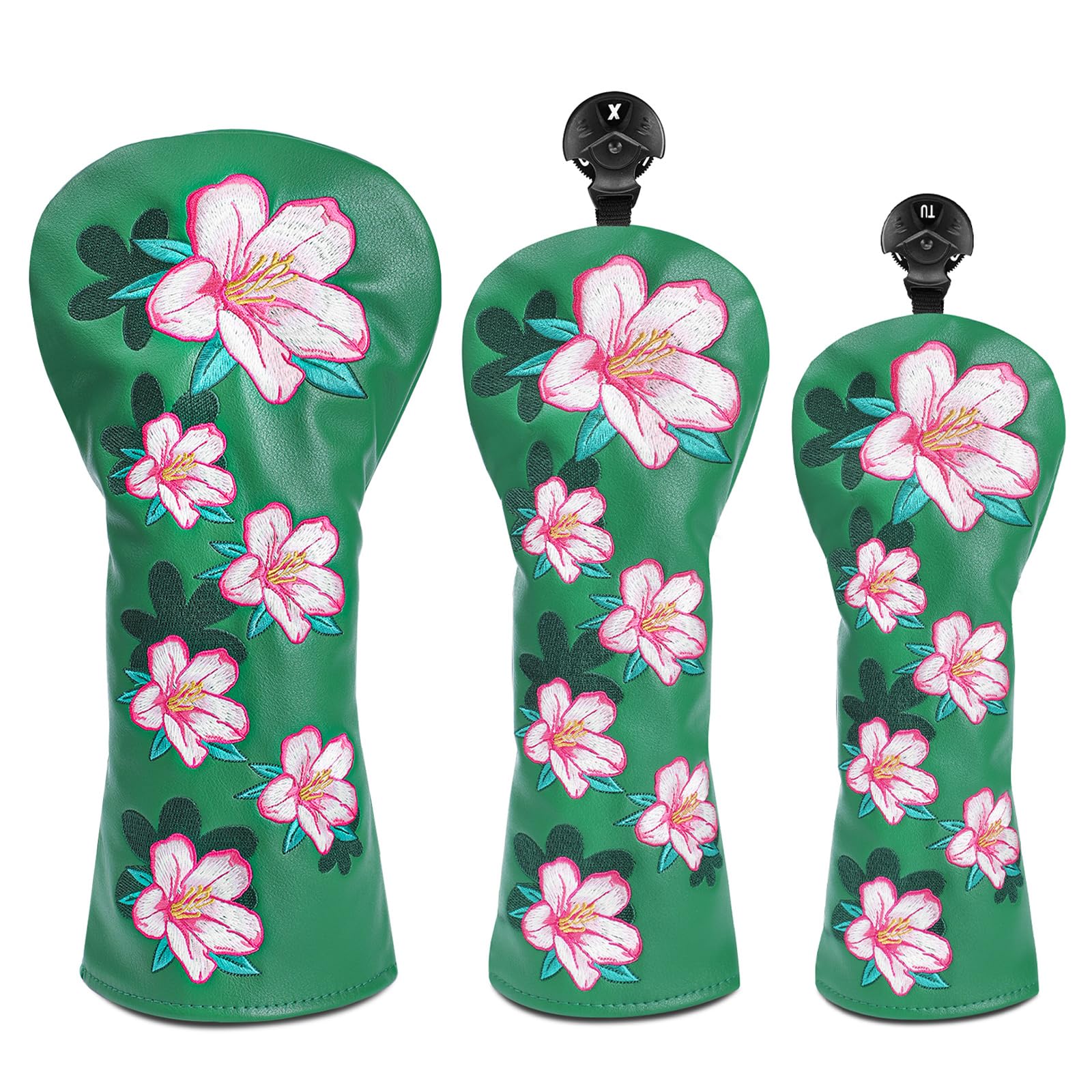 

Azalea Goblet Golf Headcovers by Aliennana, for Driver (DR), Fairway Wood (FW), and Utility (UT) (1 Driver Cover) - Premium Embroidered PU Leather (3