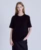 BASIC HOUSE Women'S 40-Count Relaxed Fit Crew Neck Short Sleeve T-Shirt Black Lats0209