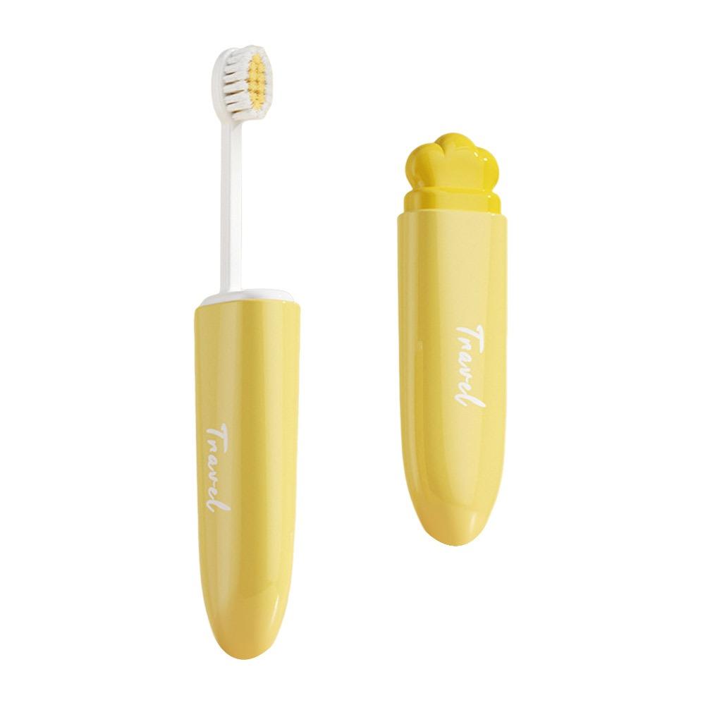 2-IN-1 Travel Toothbrush Set PortableSoft Bristled Deep Cleaning Oral Care Toothpaste Tube Storage Box Easy to Carry Mini