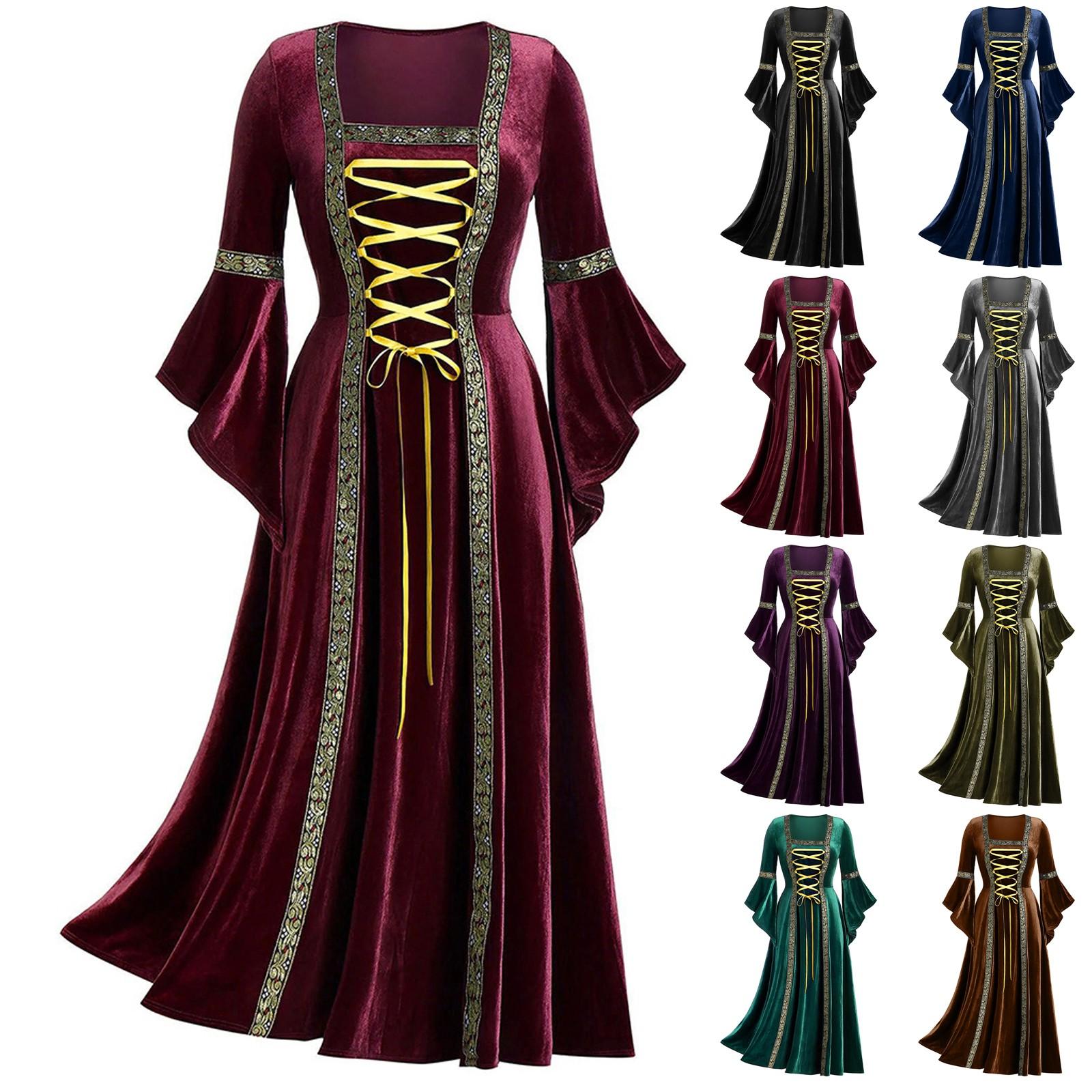 

Женские платья в стиле готики и панка на Хэллоуин с длинным рукавом и рабочим вырезом XXL фиолетовый