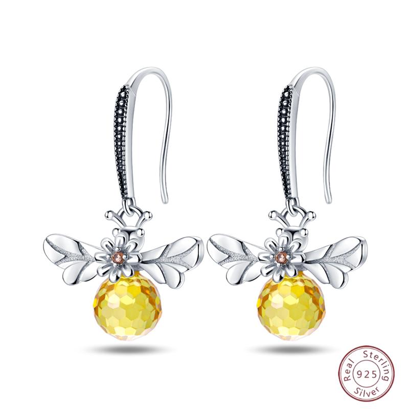 Sweet 925 Silver Ladybug Butterfly Dragonfly Iris Flower Design Earrings Fit Wedding Parties Exquisite Jewelry