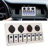 Rocker Switch Panel 8 Gang 12‑24V 5 Pin Blue Light Toggle On Off Lights Control Switch Panel