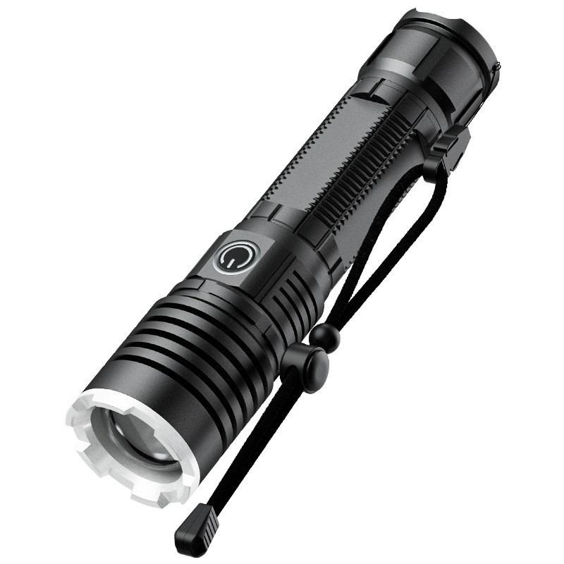 Ultra-Bright Multi-Functional Zoomable Flashlight Rechargeable Long-Lasting Portable for Outdoor Emergency Use