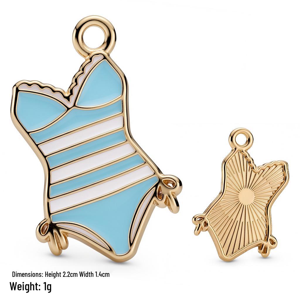 Colorful Alloy Ocean Charm Pendant for DIY Bracelets & Keychains