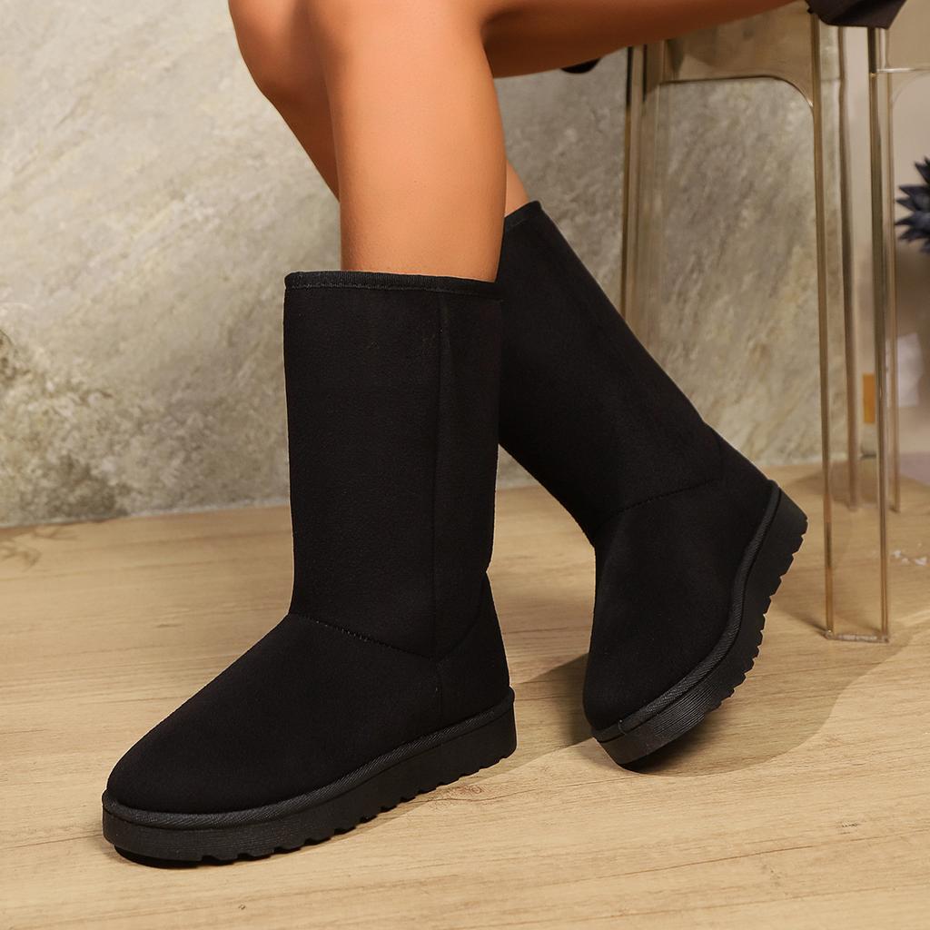 2025 Basic Snow Boots Women's 28 Cm High Winter Medium and Tall Thermal Thickened Bottom Velvet Cotton Boots 2025