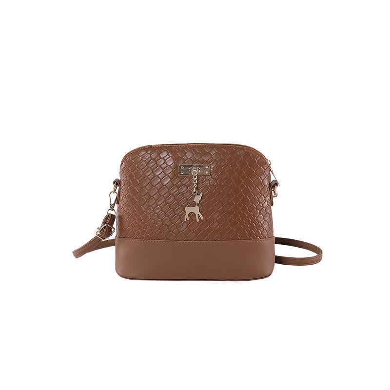 

Fashionable 2024 New Style Cartoon Pendant Women s Small Square Bag In Black Red White Brown коричневий