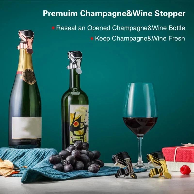 Wine Bottle Stoppers Stainless Steel Press Mode Champagne Stopper Bar Tools Simple Sealing Bottle Cap Keep Wine Fresh