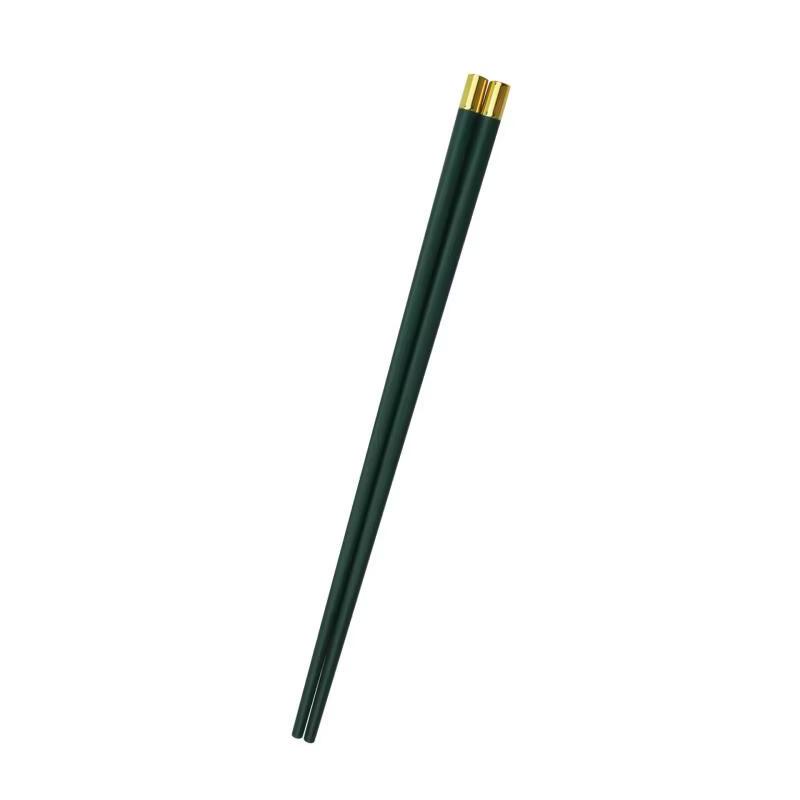 Ru Han Macaron Color Square Alloy Chopsticks with Gold 'Fú' Top (10 Pairs)