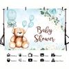 Aby Bear Hot Air Balloon Baby Shower Background Photography Castle Wizard Platform Decoration Gifts Props Poster