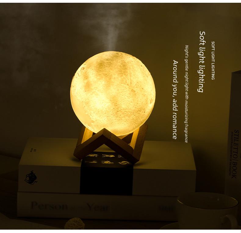 Moon Humidifier: Silent Night Light for Bedroom, Dorm, or Nursery - Ideal for Aromatherapy and Hydration