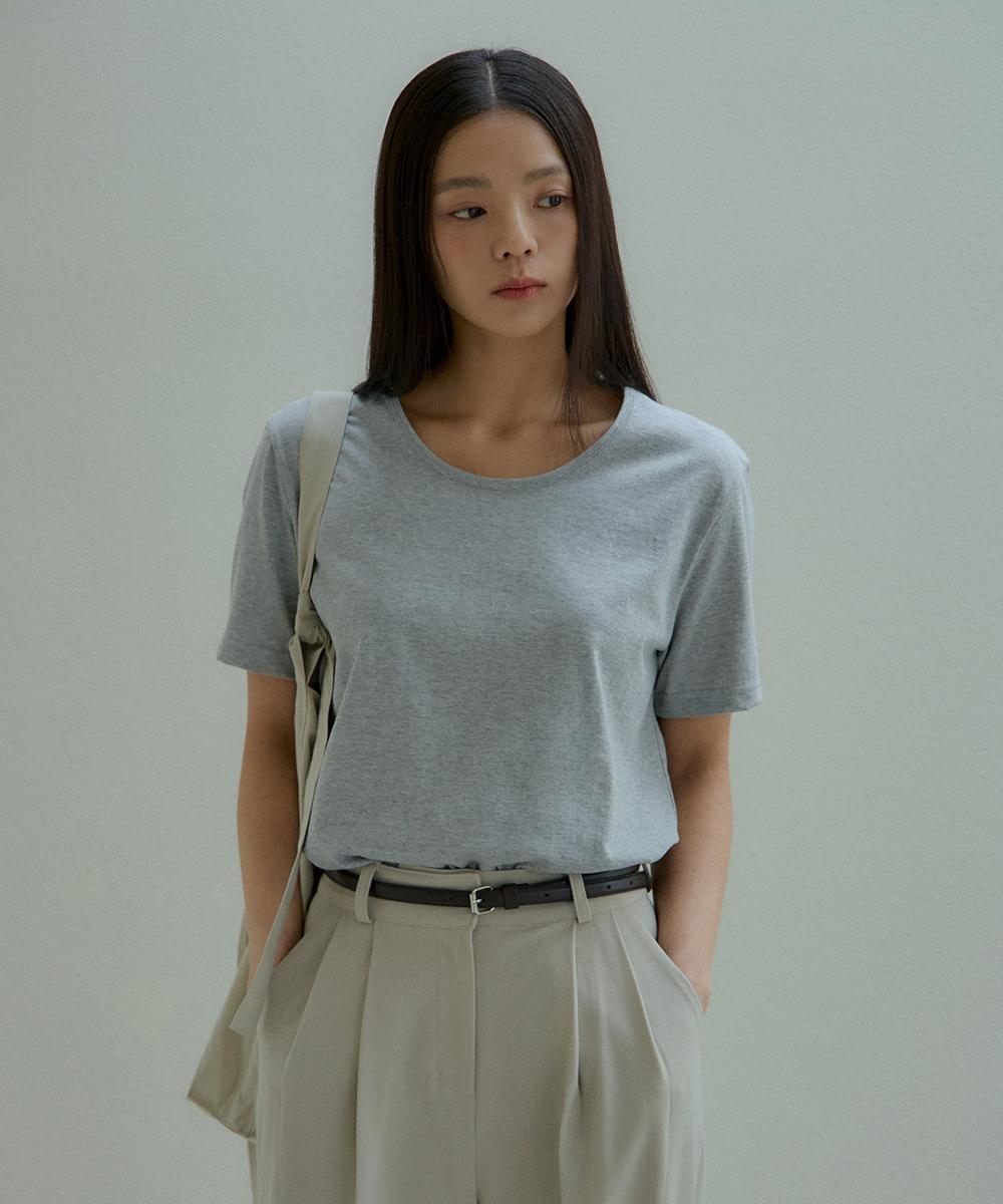Noing U-Neck T-Shirt (Melange Gray) Melange Gray