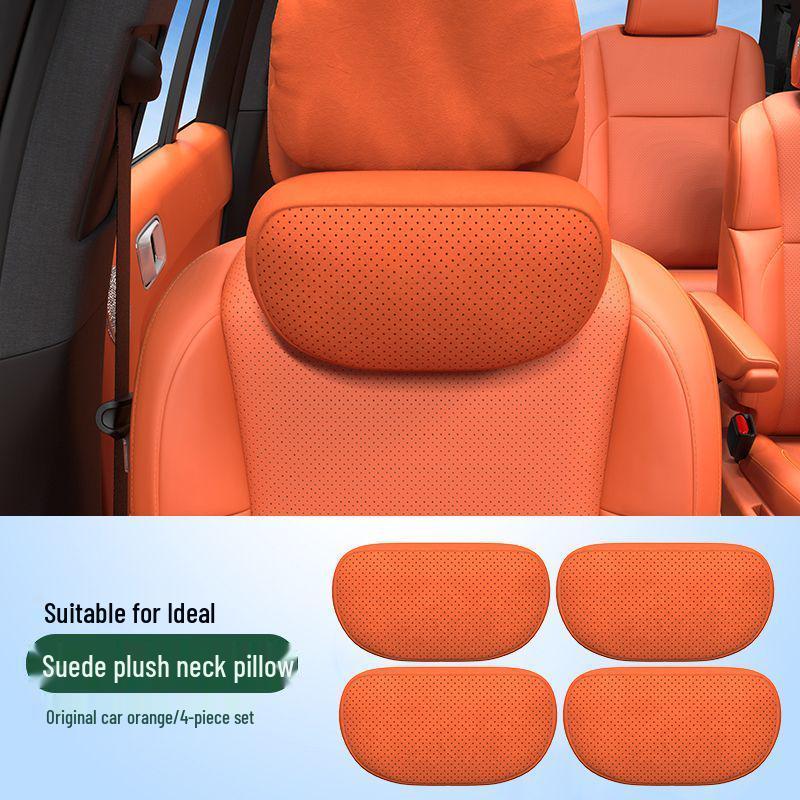 Ideal MEGA Headrest Neck & Lumbar Support Cushion – Suede Pillow for Car Interiors