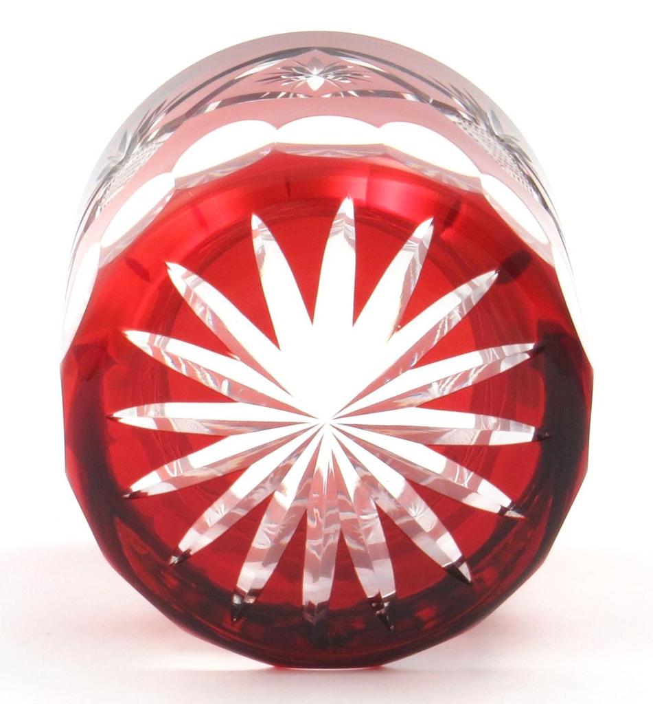 Sumida Edo Kiriko Glas Glänzendes Fischpaar, Rogen, Rot, TO-401-402