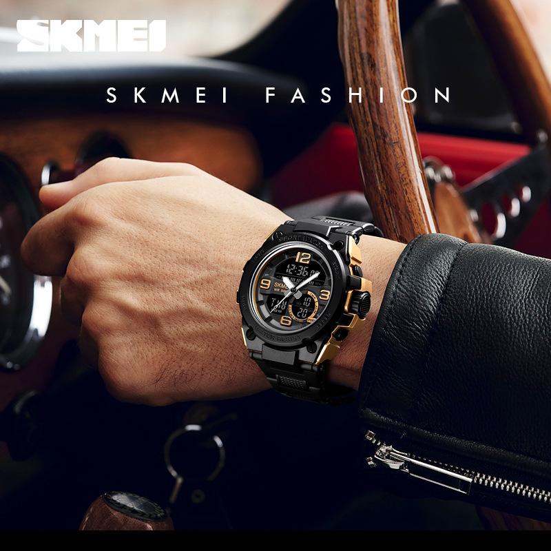 Outdoor-Sportuhr für Herren, dreifach multifunktional, modischer Trend, wasserdicht, elektronische Uhr