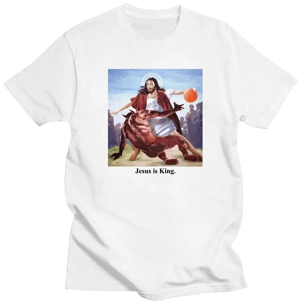 Funny Jesus Play Basketball T-shirt Christian Faith Tee Women Unisex Religion Tops Religious Easter Roupas Ropa Hombre Masculinas