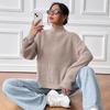 Clipped Cotton Sweater Women's Top Cross-border European and American Women's Clothing Semi-turtleneck Autumn and Winter Bottoming Sweater Pullover 