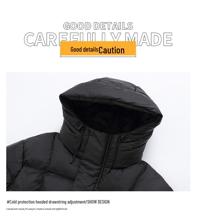 Unisex Mid-Length Thickened Windproof Down Jacket