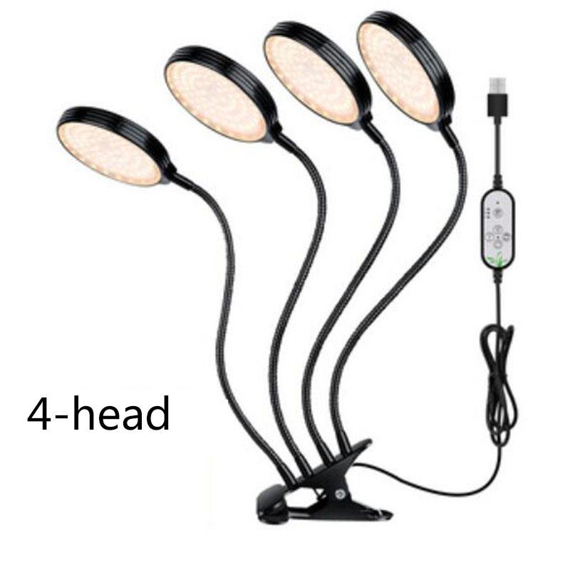 DC 5V USB Timer LED Grow Light Yellow Light Plant Flower Growing Phytolamps Desktop Clip Phyto Lamps Indoor Greenhouse