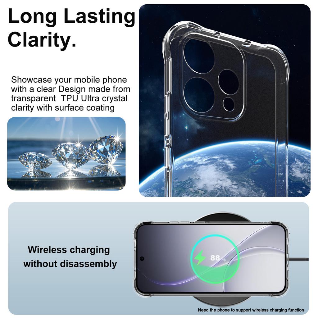 IMAK Для Oppo Reno15 5G (Глобальний)/Reno15c 5G (Китай) Чохол TPU Чохол для телефону Подушка безпеки Протиударний захист