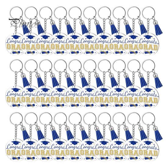 

30 шт. акриловых брелоков для выпускного с кисточкой, подарок на выпускной для колледжа и средней школы синий